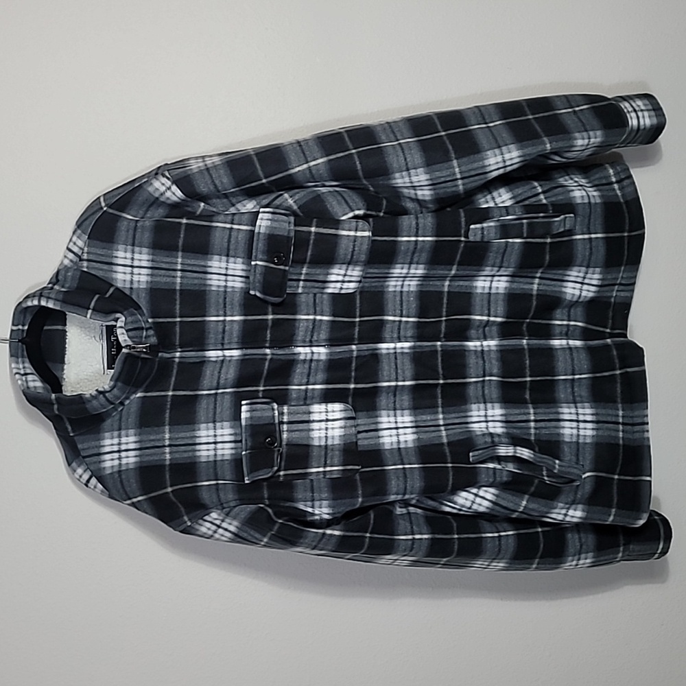 Lee HanTon Sherpa Lined Plaid Jacket Size 3XL Mens Black White Zip Outdoor Chore